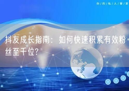抖友成长指南：如何快速积累有效粉丝至千位?