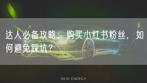 达人必备攻略：购买小红书粉丝，如何避免踩坑？